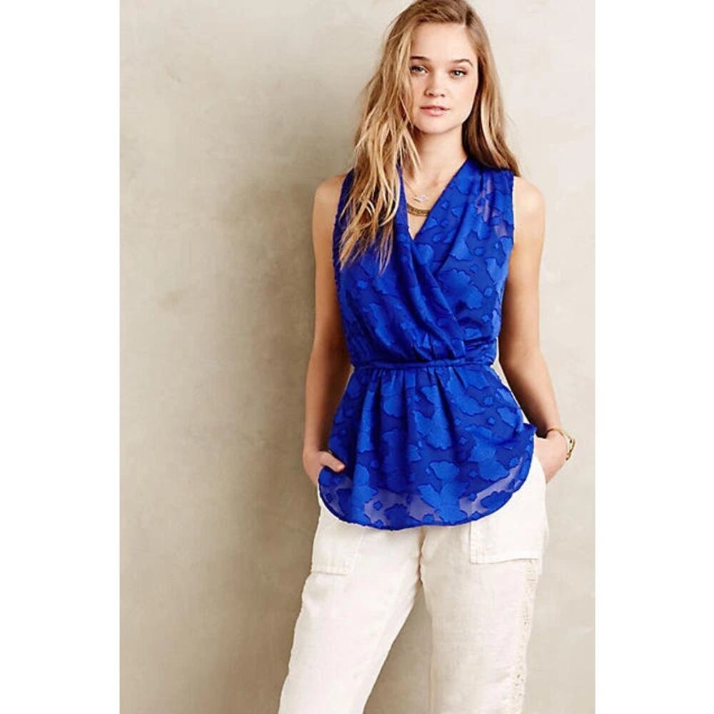 Anthropologie Top Womens Extra Small Sunday in Brooklyn Edria Floral Applique